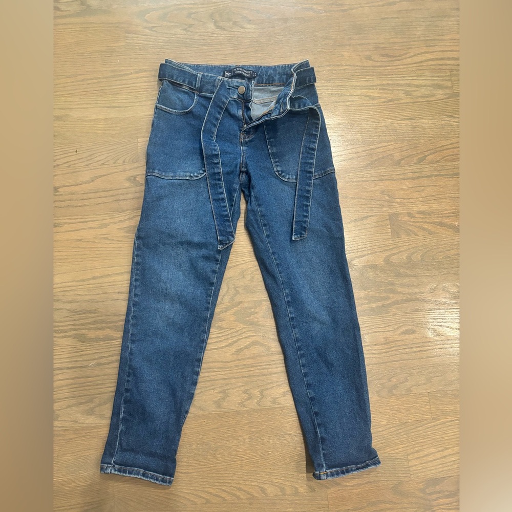 NWOT Boden Patch Pocket Girlfriend Jeans. Indigo women’s size 4P Petites - Picture 4 of 6